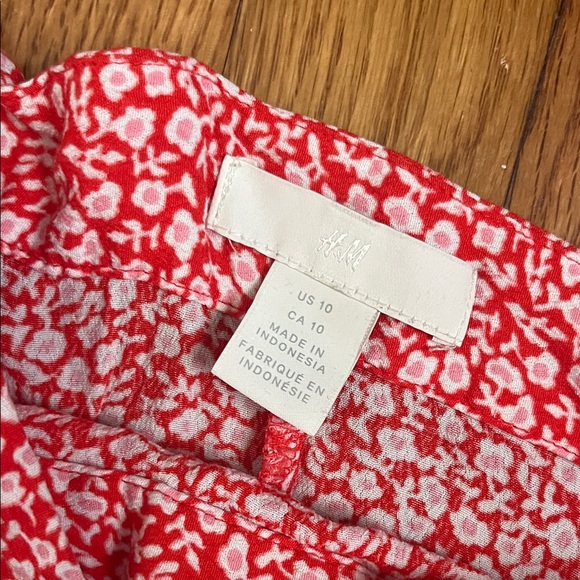 Floral Red Maxi Skirt with Slit - Picture 2 of 3